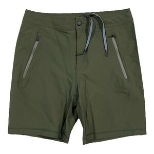 Mack Weldon Shorts Small‎ Army Green Athleisure Work Out Vented 30x7" Inseam